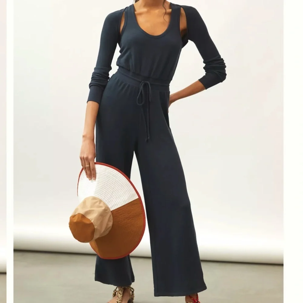 Daily Practice by Anthropologie Reflection Athleisure Jumpsuit Navy Size Medium - Picture 1 of 7